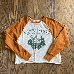 SO Orange and White Lake Tahoe Crop Top